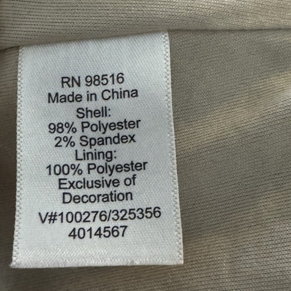 Coldwater Creek 18 1X Shirt Top Beige Solid Sleeveless Scoop Neck Sequins Womens - Picture 6 of 7